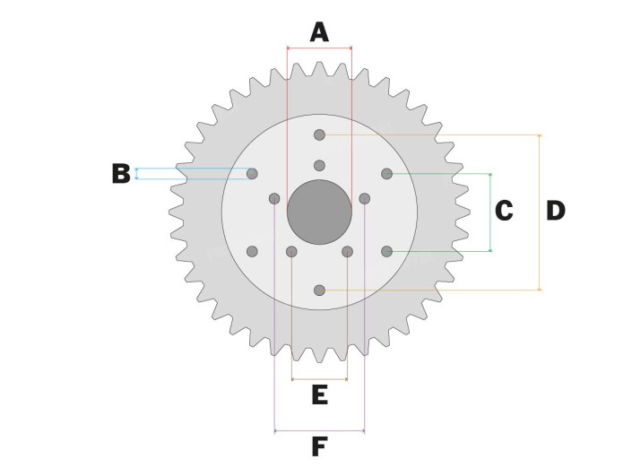 Rear sprocket Puch Monza 4L 44 teeth Esjot A-quality